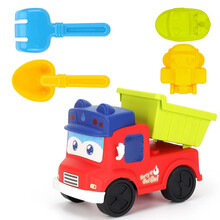 百变校巴儿童玩具沙滩车套装沙漏铲子玩沙桶挖土工具戏水玩雪决明子宝宝洗澡玩具男女孩儿童生日礼物 百变校巴沙滩车-红（5件套）