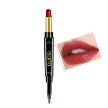 欧丽丝口红笔+唇线笔女防水持久不易脱色勾线画唇雾唇笔哑光画口红 04#豆沙色-双头唇线笔