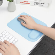 BUBM 鼠标垫护腕女记忆棉手托手腕垫男简约硅胶防滑办公游戏腕托键盘托 JSM-D 粉蓝