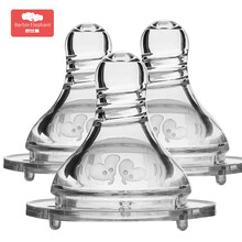 巴比象(bbet)奶嘴仿真奶嘴仿母乳质感超柔宽口径奶嘴宝宝硅胶婴儿十字型L奶嘴（3只装)