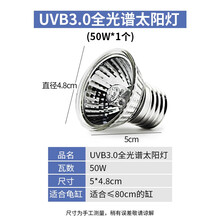 爬将军乌龟晒背灯太阳灯龟灯泡乌龟爬宠虫uva取暖uvb加热保温宠物三合一晒龟灯爬宠灯爬虫冬眠过冬用品 晒背灯1个【50W】属于消耗品 建议多备一个