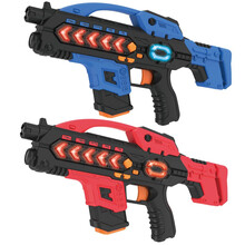 对战玩具枪镭射枪配件蜘蛛飞碟 胸甲 面具 三代冲锋枪一把（蓝红随机）裸装