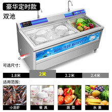 商用厨房洗菜洗碟器饭店全自动洗碗机餐厅用小型超声波洗碗机 【豪华定时款】2.0米双池