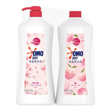 奥妙自然工坊洗洁精果蔬餐具净1.1KG×2 樱花+白桃香型