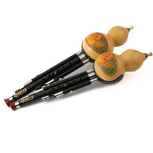 舒弗（LACHOUFFE）云南防摔演奏型成人初学生镀铜红木葫芦丝乐器C调gf降B调 天然防摔黑木降B调[皮盒+中国结清洁棉+学习手册]