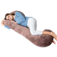 多米贝贝(Tomibaby)多功能孕妇枕头u型可拆洗护腰侧睡枕腹部侧卧枕用品孕期靠枕喂奶枕靠垫睡垫垫 咖色