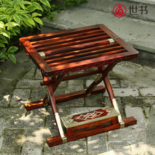 世书红木家具大红酸枝/老红木/老挝红酸枝（学名：交趾黄檀）折叠椅板凳明式马扎矮凳中式实木收藏凳子