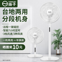 扬子电风扇落地扇立式家用学生大风力摇头七叶空气循环扇 台立两用+遥控+【7叶】（大风量）