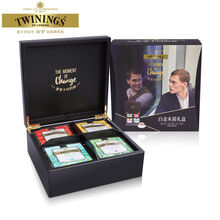 茶叶+骨瓷茶具礼盒 川宁浪漫英伦臻享茶叶礼盒 英国Twinings伯爵红茶礼盒锡兰红茶艺术骨瓷礼盒 4格川宁木礼盒：川宁白金系列三角茶包 4口味