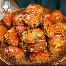 香辣蟹罐装熟食小螃蟹即食全母蟹一元蟹大闸蟹麻辣蟹钳零食小海鲜 350克公母蟹二罐(蒜香味)