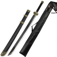 盗墓笔记周边黑金古刀小哥张起灵cos动漫模型道具刀剑未开刃 黑色加强款+背袋(送刀架刀油刀布 均码