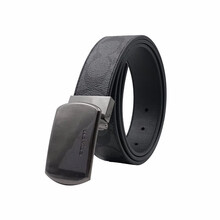 COACH蔻驰腰带男奢侈品经典百搭男士时尚皮带双口头双面腰带浮雕款 F91286黑色