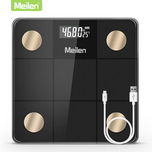 Meilen美乐 电子秤人体称重家用精准电子称健康秤减肥成人体重计男女体重秤蓝牙体脂称体质脂肪秤 蓝牙智能充电-体脂称