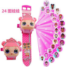 电子投影手表变形奥特曼钢铁蜘蛛侠冰雪奇缘金刚卡通翻盖儿童玩具男孩 娃娃