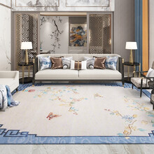 绅士狗 红木家具新中式定制地毯 新西兰纯羊毛手工会议室地毯 奢华别墅客厅茶几毯 卧室满铺床边毯 RX1228 1.6m*2.3m