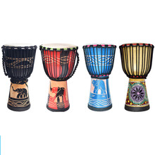 IRY 手鼓非洲鼓丽江整木掏空羊皮鼓儿童初学者幼儿园成人 升级4扣小10寸（雕刻款 备注款式）