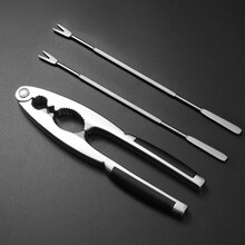 许索 蟹八件 吃蟹工具 带收纳盒不锈钢蟹钳蟹夹蟹针吃大闸蟹螃蟹工具 吃蟹