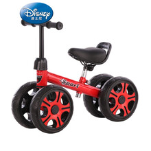 迪士尼儿童平衡车双轮无脚踏小孩女童男宝宝2-3-6岁平行溜溜学步 滑行车 中国红
