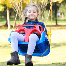 赟娅儿童秋千三合一室内外家用单杠婴幼儿荡秋千户外庭院吊椅宝宝座椅小孩玩具健身吊篮防空翻男女孩生日礼物 蓝色 秋千+绳子+连接带+挂钩