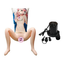 FM充气娃娃男用分腿换肤充气抱枕可插自慰二次元动漫半身倒模人型抱枕充气炮架自慰器情趣成人用品 二次元+电泵+润滑+套