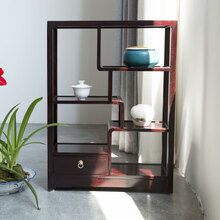 颐和盛世 红木家具血檀（学名：染料紫檀）茶水柜置物架全实木中式仿古小茶柜简约玄关柜餐边柜 茶柜