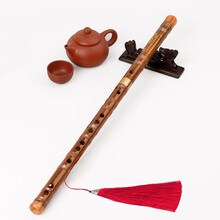 名森 Minsine 苦竹精制笛子竹笛F调 单插黄铜白线圈零基础初学入门横笛民族吹奏乐器D26