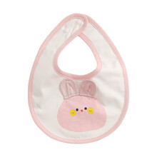 棉花堂新生婴儿口水兜口水巾小宝宝吃饭围兜防水防脏小围嘴围脖 兔兔 30*21cm