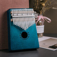 卡西达拇指琴卡林巴琴乐器手指琴kalimba拇指琴手指拇指琴手琴 亮光藏蓝+礼包+教程