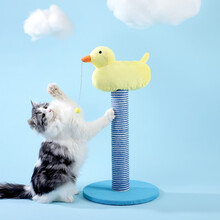 同心惢猫玩具猫抓板磨爪器猫窝剑麻猫爪板猫爬架磨爪逗猫自嗨猫咪用品 小黄鸭款