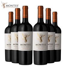 超市	蒙特斯（montes）天使系列马尔贝克干红葡萄酒750ml*6整箱装 智利原瓶进口红酒