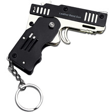 橡皮筋枪连发威力超大金属可折叠打皮筋儿的发射器玩具 8连发+1000个皮筋+6个靶 标准配置