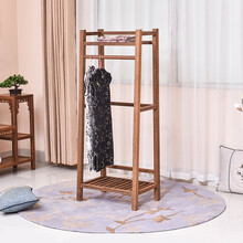 寻古 红木家具非洲鸡翅木（学名：非洲崖豆木）明清古典 实木挂衣架 明清古典工艺 原木落地衣挂 衣帽架 E款：长60*宽40*高146cm