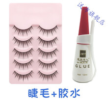 cos少年萌妹假睫毛硬梗尖尾浓密纤长仿真舞台上睫毛芭比大眼 一盒睫毛+一支胶水 新款H028