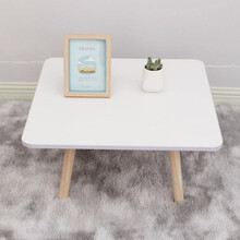 林禧 ins网红飘窗迷你小桌子卧室坐地上吃饭炕几出租房客厅阳台小茶桌 暖白  60*60高度30