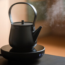 小坐XZ-Z1知炉电陶炉煮茶炉家用小型迷你烧水器电热炉光波炉陶壶铁壶银壶玻璃壶泡茶煮茶器 知炉-观壶经典黑套装 知炉电陶炉