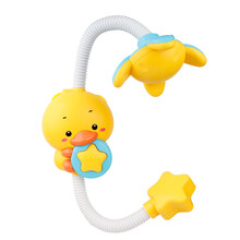 宝宝洗澡玩具婴儿童浴室戏水游泳玩具电动大象花洒喷头角度任调 电动喷水小黄鸭花洒 送酷游黄鸭+电池
