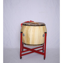 【保价30天】黄牛皮大鼓椿木白茬原木色高音战鼓寺庙鼓道士法器鼓民族鼓黑皮鼓 16寸黄牛皮战鼓+鼓棒+鼓架