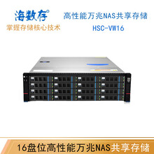 海数存16盘位万兆高性能NAS共享存储影视4K剪辑渲染特效并行计算备份存储池磁盘阵列HSC-VW16 2*10Gb接口（可升级至4*10Gb） 216TB(含12块原厂18TB企业级硬盘)