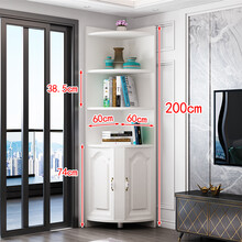 三角柜实木 实木生态板客厅卧室阳台欧式三角柜墙角转角拐角落柜置物架储物柜Sivir 60*200暖白 组装