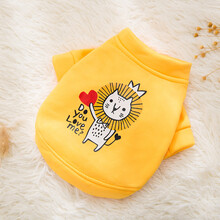 嬉皮狗 新款宠物衣服秋冬薄款狗狗卫衣泰迪比熊小型幼犬猫咪服饰 黄色狮子 XS(建议1-3斤)