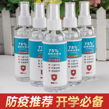 酒精75度消毒液免手洗75%酒精喷雾消毒家庭消毒水家用喷剂室内杀菌酒店便携式100ml随身 六瓶装(75%酒精消毒液)600ML