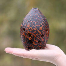 专业10孔埙 陶埙 十孔梨子形梨埙古埙手工红陶定制 F调 石头纹(推荐左起西安指法)