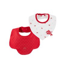 英氏婴儿口肩围嘴宝宝防水口水巾2件装 2021春季新款有防水层 赛车红YLSBJ01001A