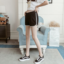 SC 孕妇休闲短裤 孕妇安全裤 孕妇棉安全裤夏季低腰时尚运动宽松薄款休闲托腹短裤潮妈CY547 黑色 L