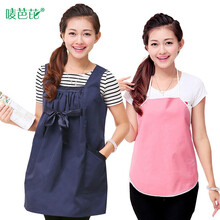 唛芭芘防辐射服孕妇装马甲肚兜围裙两件套四季可穿电脑手机防护M8322 藏青马甲+金属肚兜 L（100-120斤）