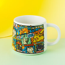 精灵宝可梦周边 皮卡丘马克杯 漫画浮雕新骨瓷喝水杯子咖啡杯 卡通浮雕质感 290ml