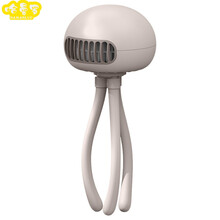 婴儿车专用小风扇水母婴儿推车小风扇usb无叶小型迷你学生宿舍办公室桌面上台式宝宝儿童车八爪鱼夹式 香槟粉  水母无叶风扇