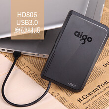 爱国者（aigo）HD806 移动硬盘 USB3.0稳定耐用 海量存储轻薄便携 高速传输移动硬盘 黑色 2T