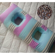 两孔护耳枕老粗布棉枕头内填荞麦壳打耳洞耳朵受伤不压耳朵 蓝条纹 荞麦壳