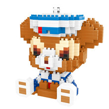 积木玩具米老鼠拼插模型星黛露公仔创意男孩女孩拼装启蒙玩具节日礼物 达菲熊